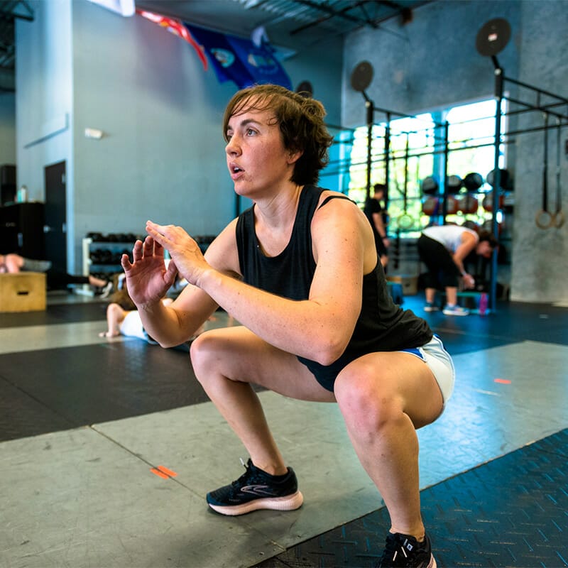 woman taking a personal training class