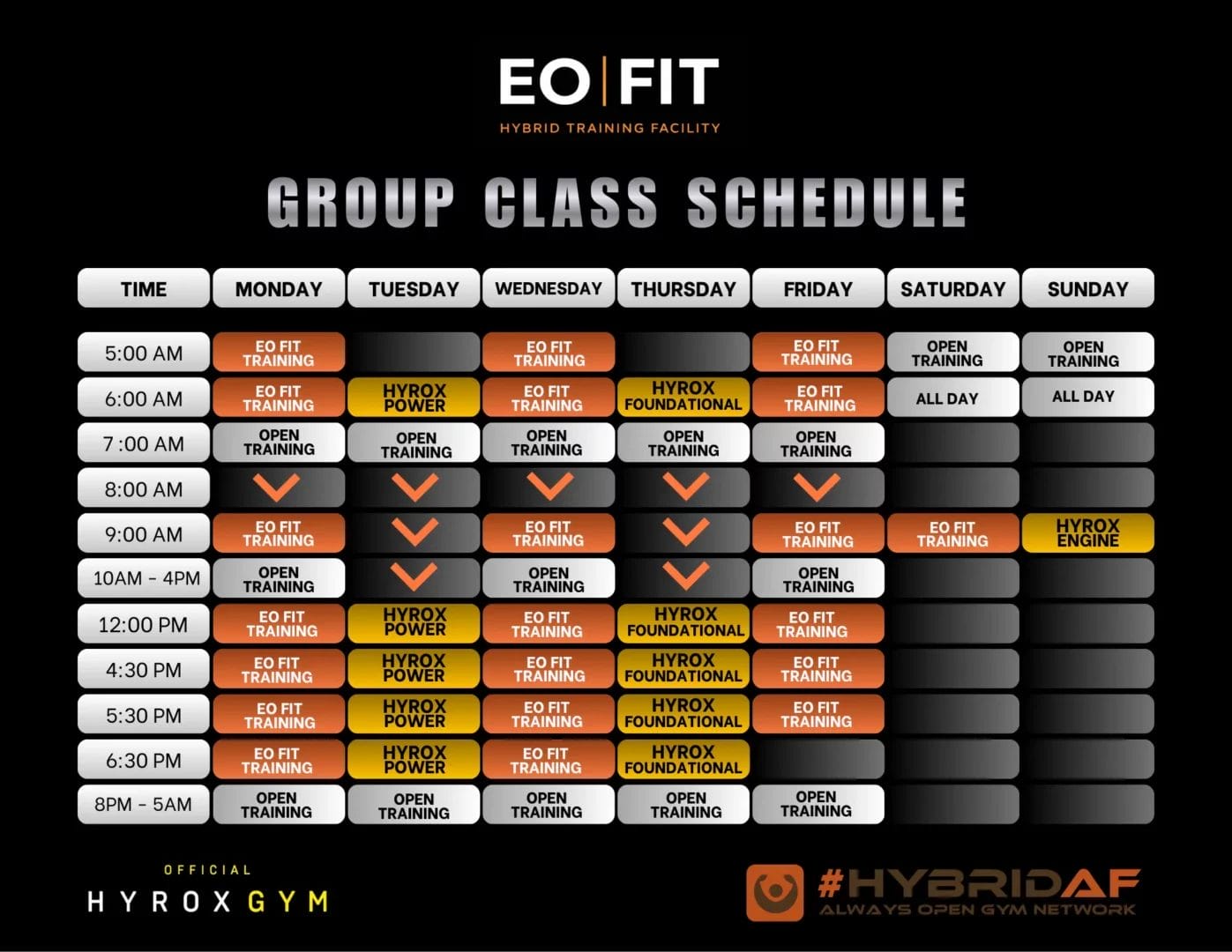 East Orange Schedule